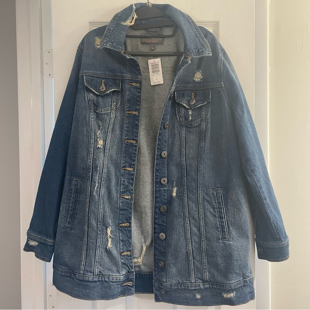 Torrid Jean Jacket NWT SZ 0X Longline Denim